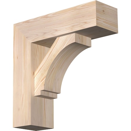 Ekena Millwork Imperial Block Smooth Bracket w/ Offset Brace, Douglas Fir, 7 1/2"W x 24"D x 24"H BKT0806X24X24IMP05SDF